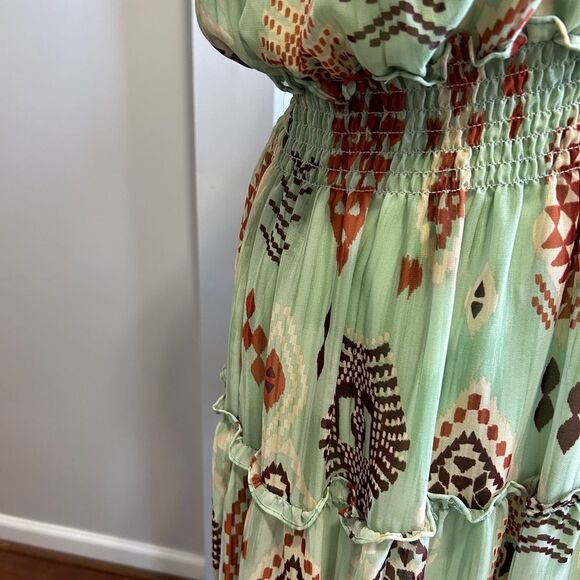 Taylor Green and Brown Sleeveless Sundress - Picture 4 of 11